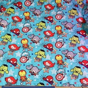Marvel Plus Scrub Top 2x Iron Man Thor Spiderman Hulk Superhero Comic Book Shirt